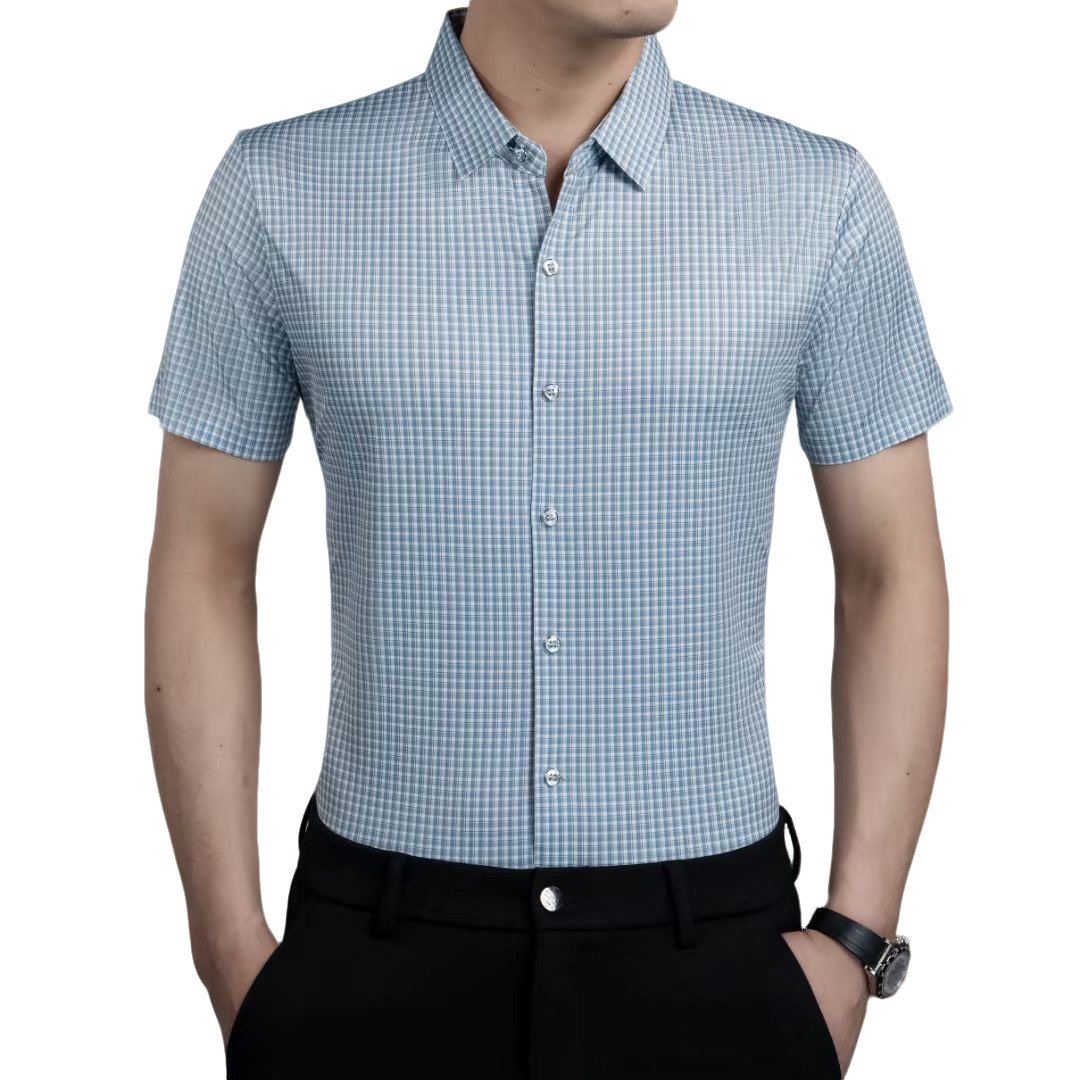 夏季格子男士商务衬衫