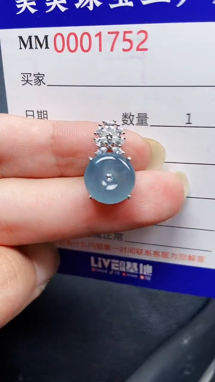 翡翠银S925镶嵌颈饰1752