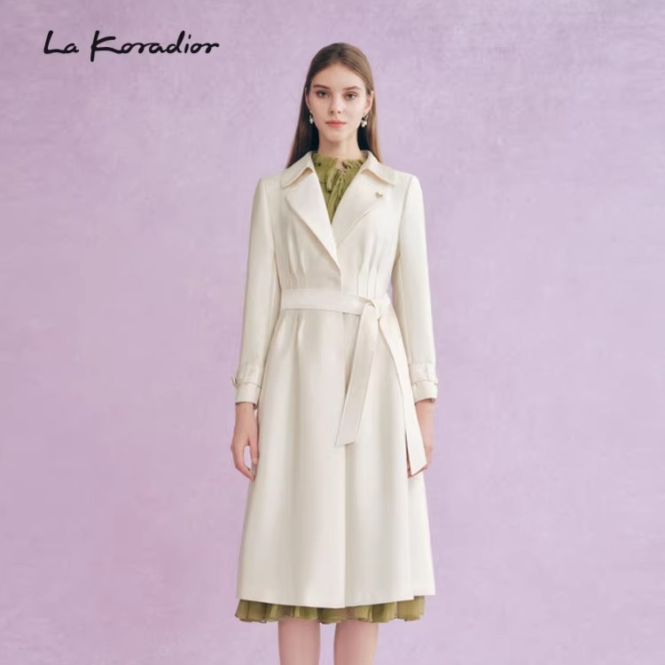 【商场同款】La Koradior拉珂蒂2025年春季新款风衣三醋酸外套