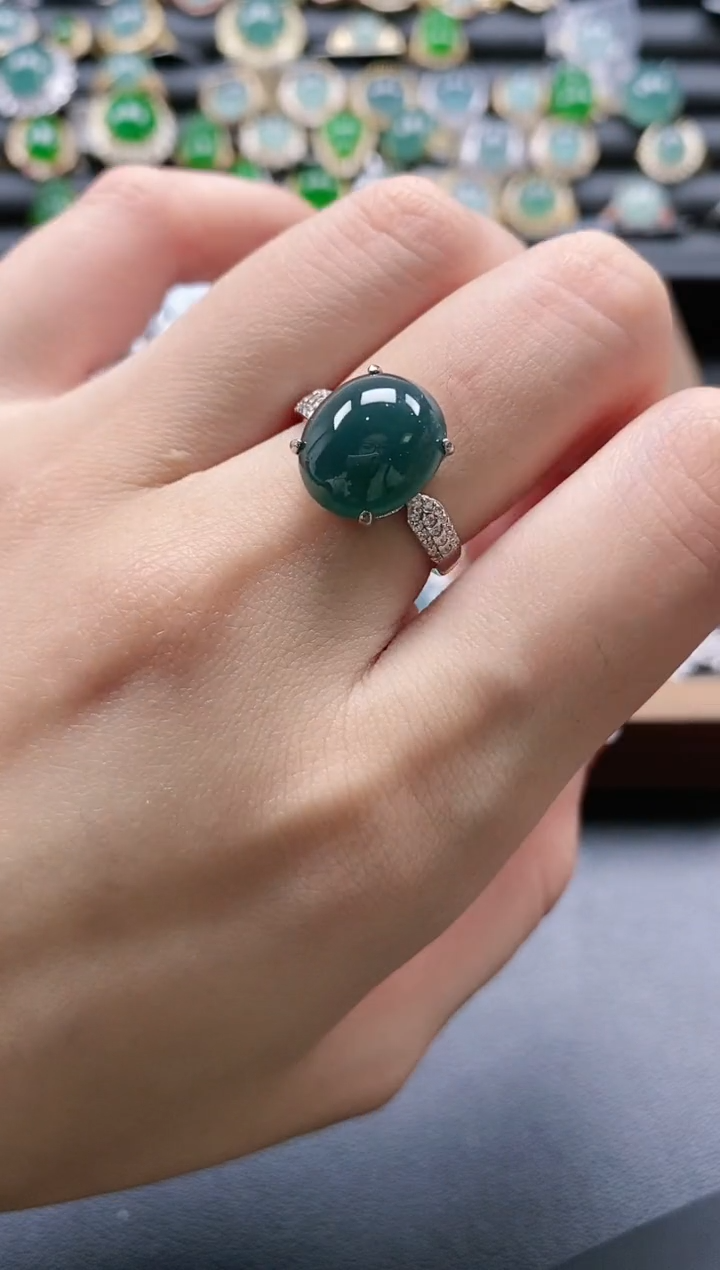 【闪购商品】翡翠戒指银S925镶嵌51511