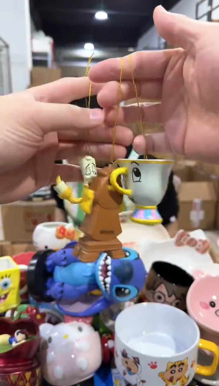 瓷片烛台挂件3件套