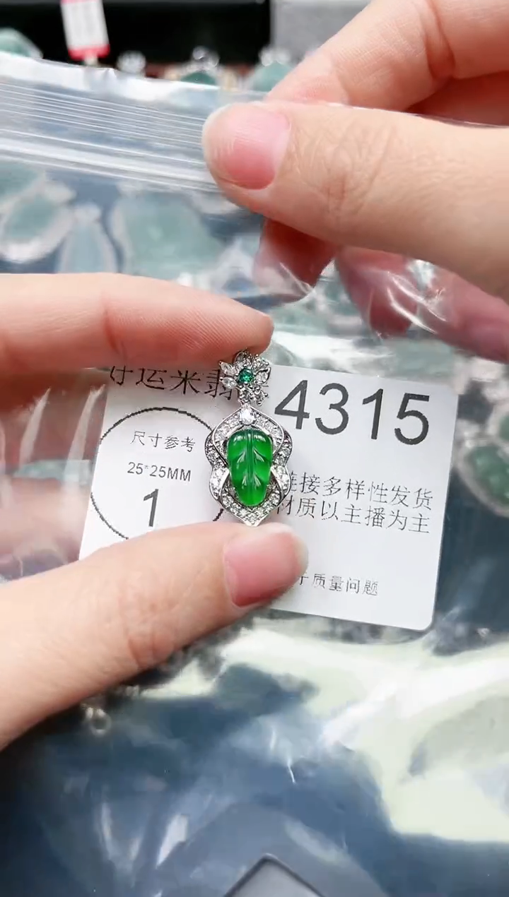 【闪购商品】翡翠颈饰未镶嵌4315赠皮绳