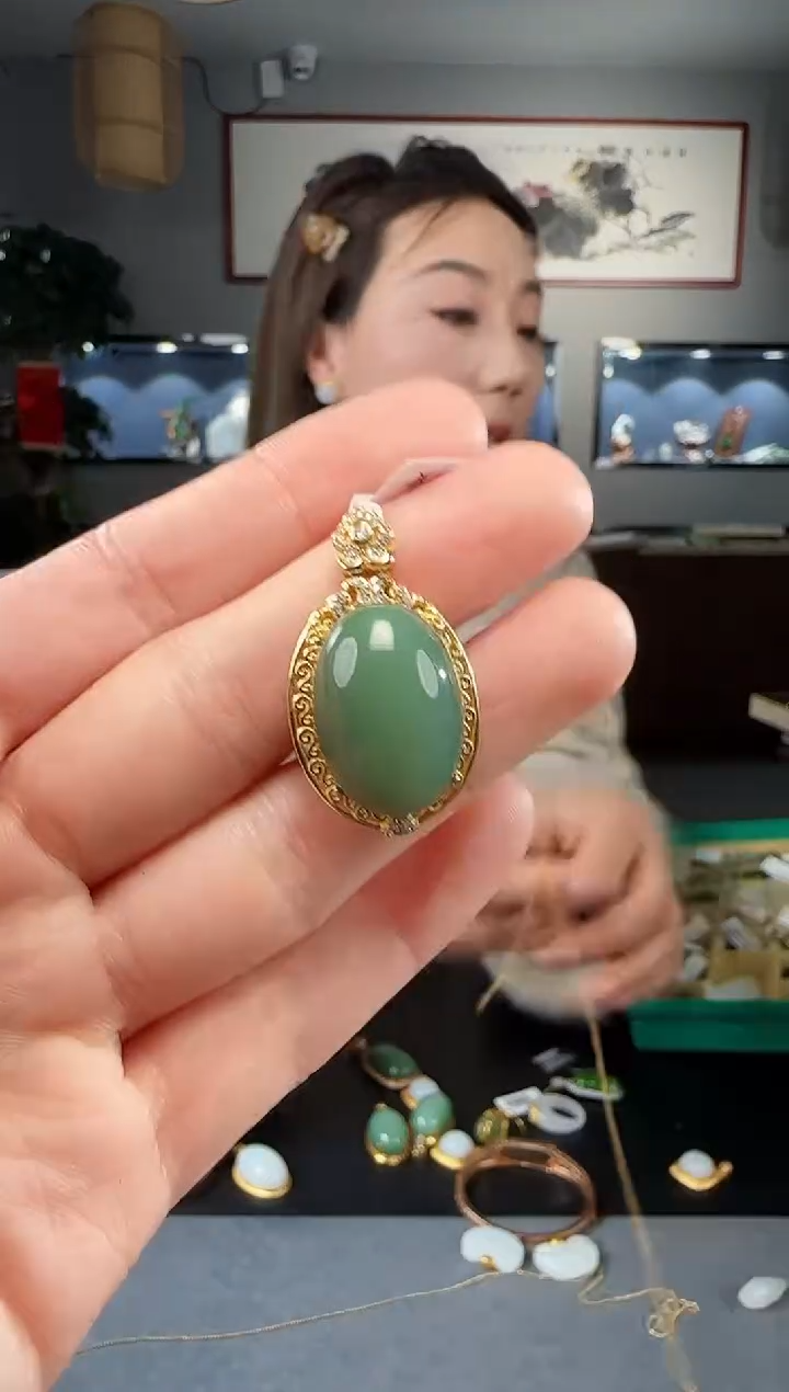 【闪购商品】和田玉吊坠(不含链)银S925镶嵌1
