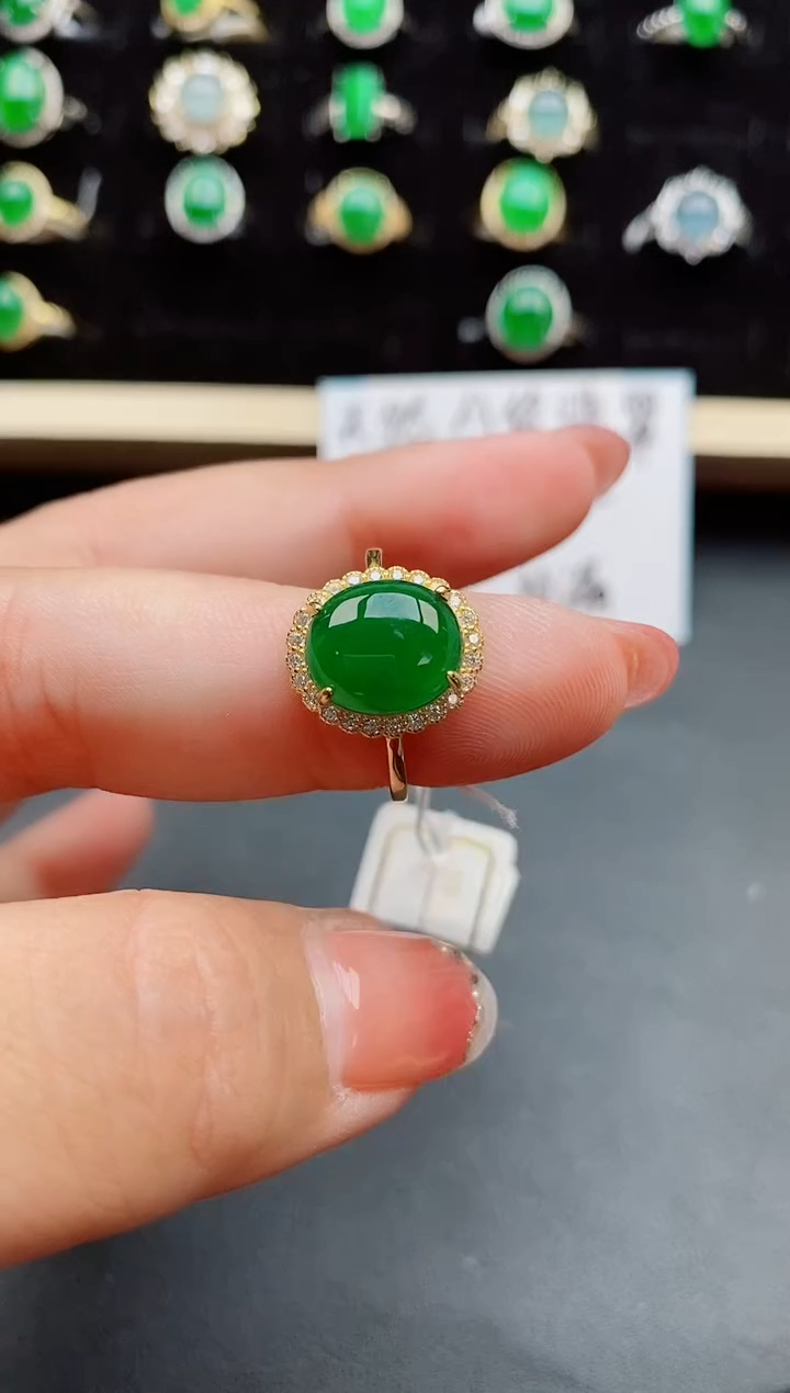 【闪购商品】翡翠戒指银S925镶嵌85000