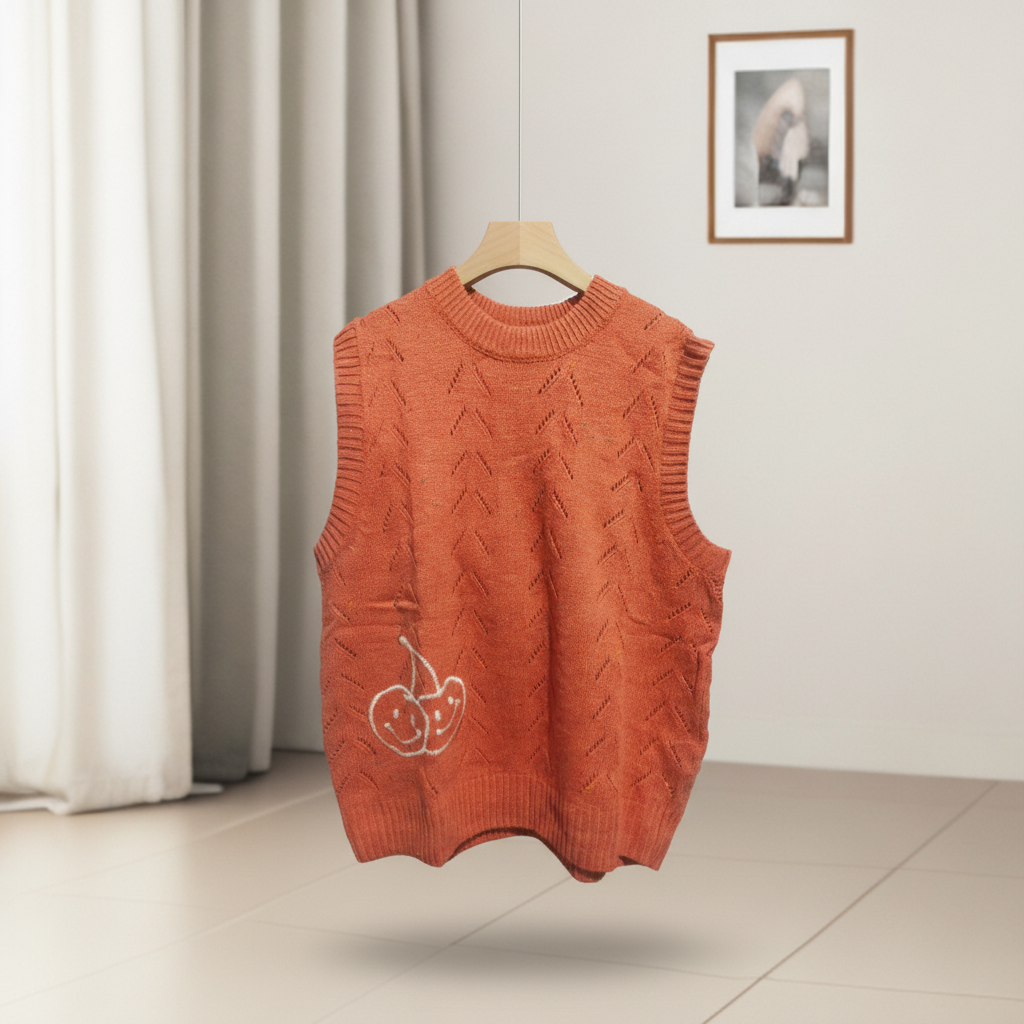 春秋透气中厚马夹糖果色针织马甲女装针织上衣女士