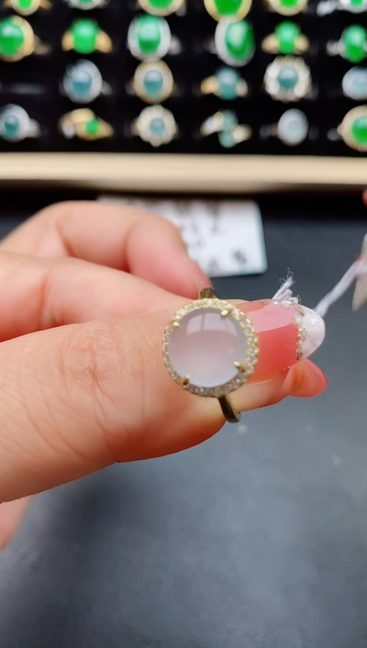 【闪购商品】翡翠戒指银S925镶嵌12122