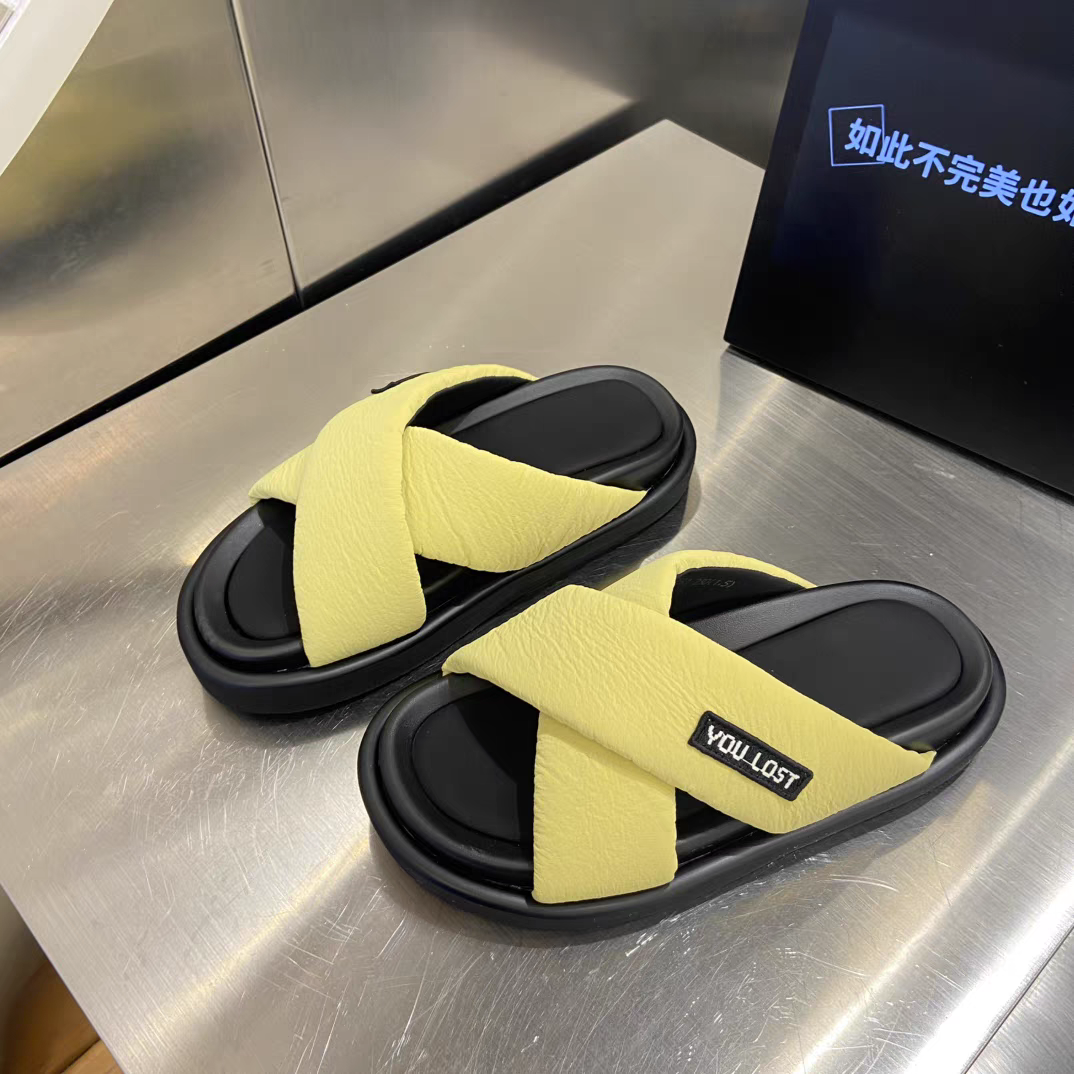 法式交叉带平底拖鞋女度假休闲凉拖2025夏季百搭一字拖  25-851