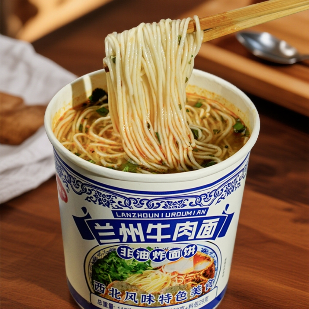 【到手6桶】兰州牛肉面拉面泡面方便面非油炸学生宿舍营养早餐速食
