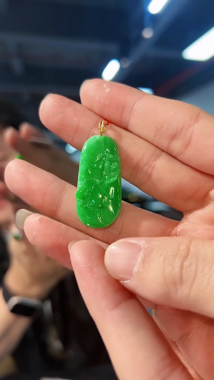 【闪购商品】翡翠颈饰18K金镶嵌缅料A货/支持复检/一件