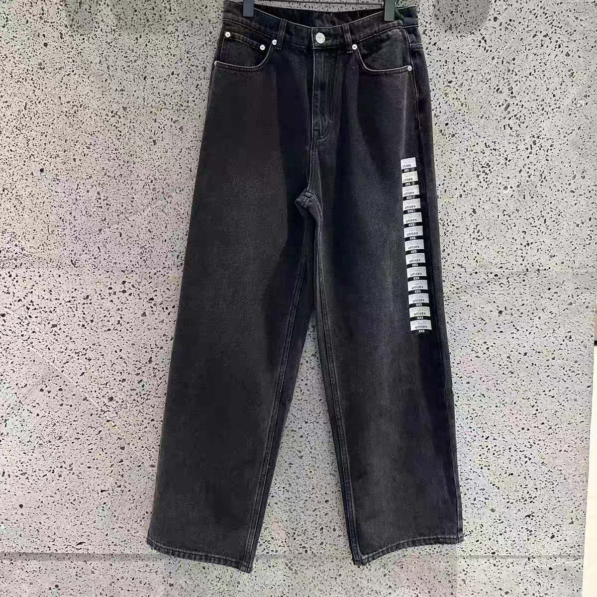 VETEMENTS男女同款夏季水洗常规款牛仔裤微弹力拉链直筒型
