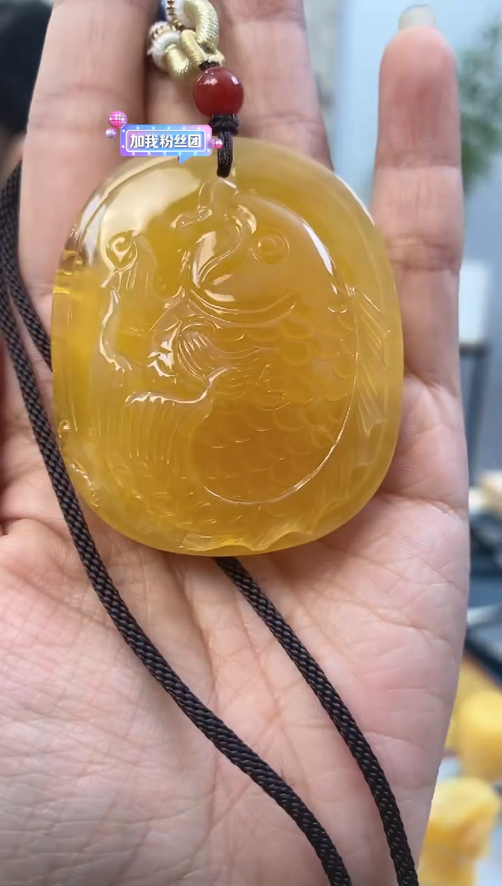 【闪购商品】蜜蜡裸石未镶嵌天然琥珀蜜蜡年年有鱼