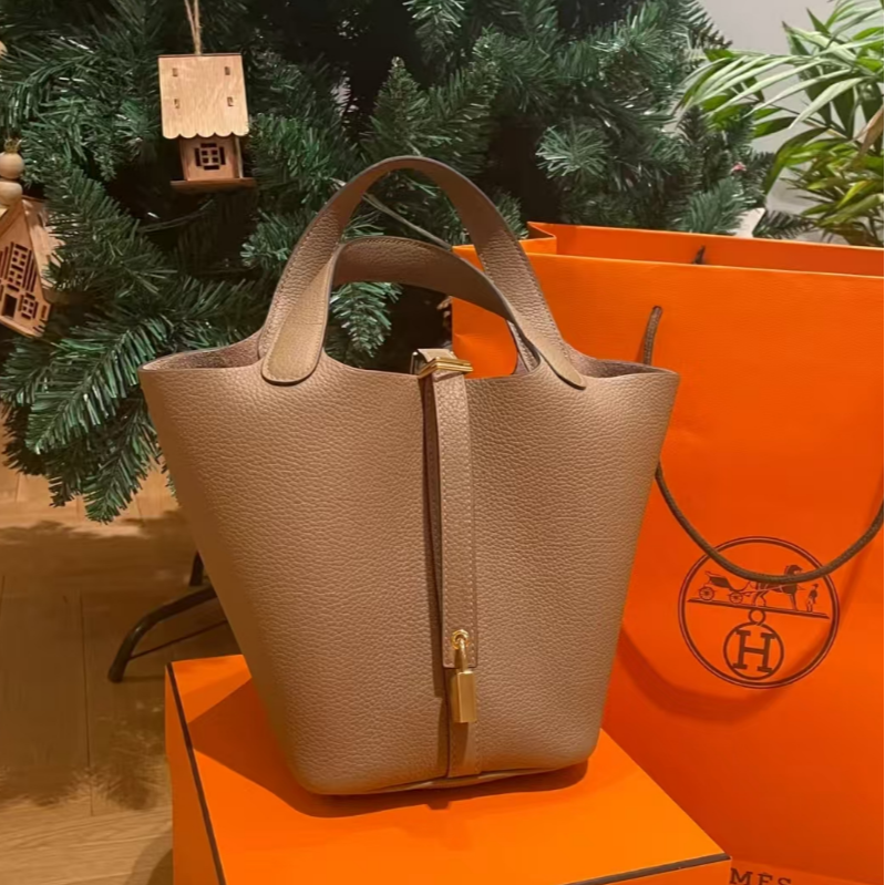 99新 Hermes/爱马仕 拆小花6枫 18 菜篮子威玛犬TM皮 B刻 金扣 