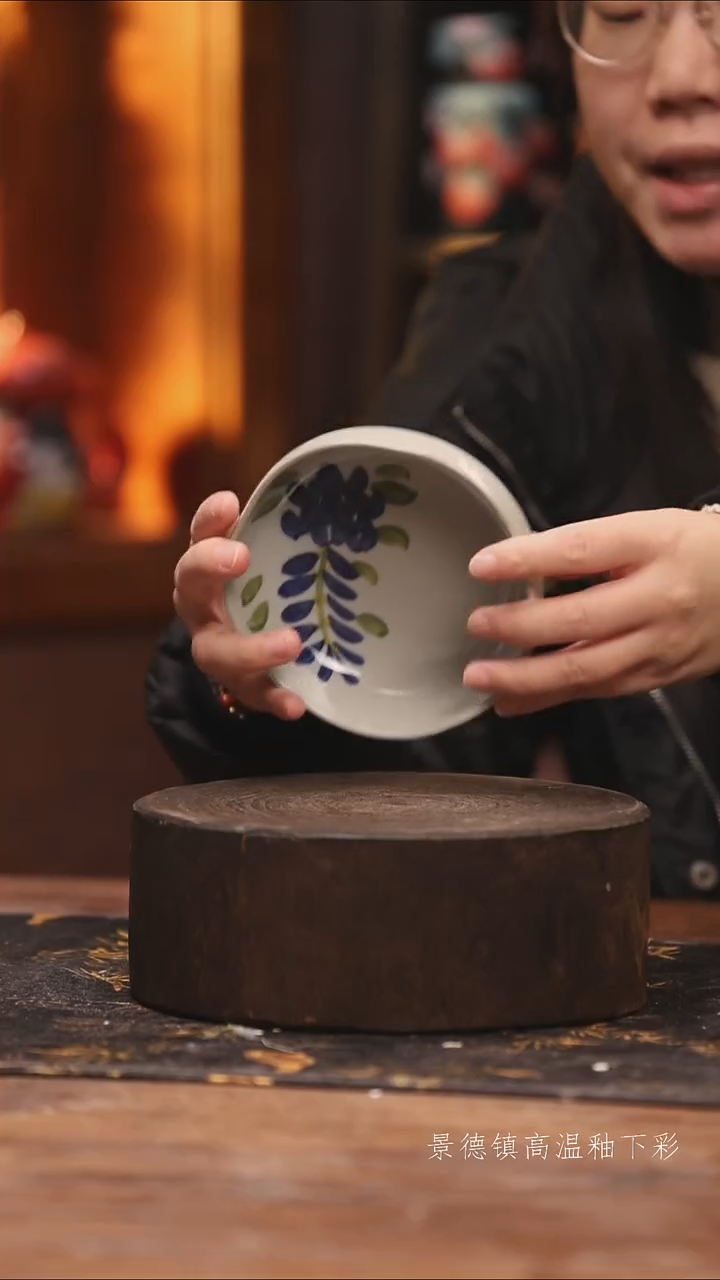 陶瓷景德镇高温釉下手绘陶瓷@L809@