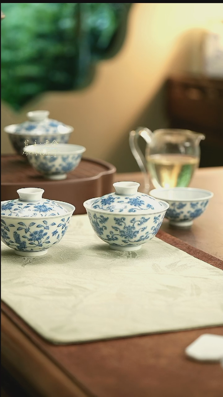 山茶花盖碗 三余作器