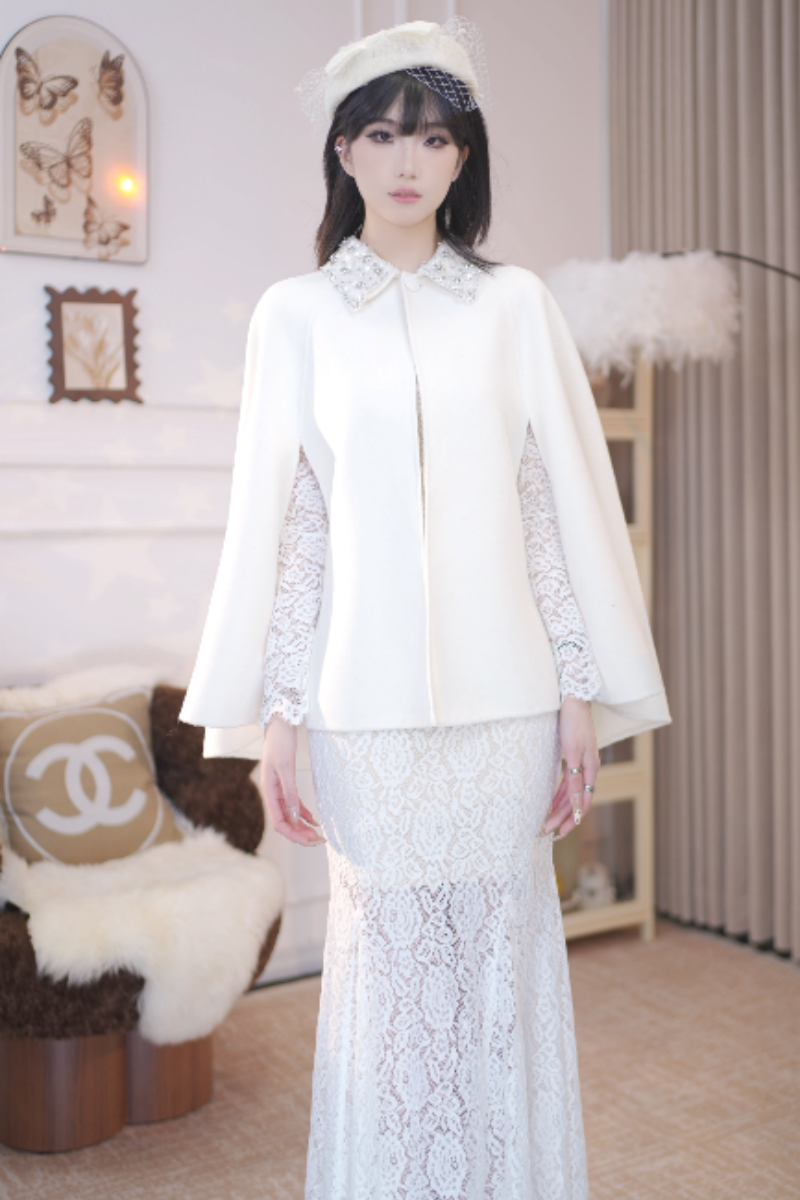 乖乖sweety 【瑞士雪山】小香风气质重工羊毛呢洋气修身秋冬套装
