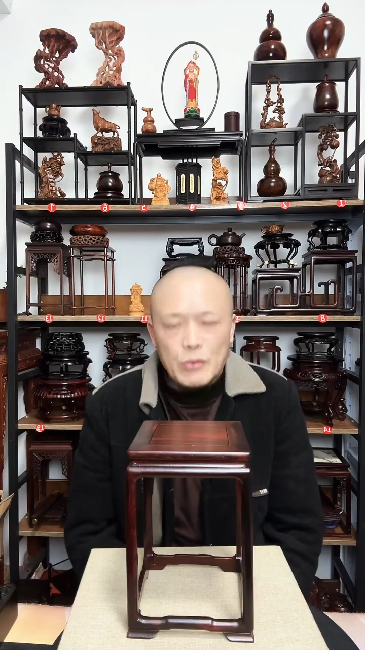 紫砂幽**堂底座木14.5正方22高