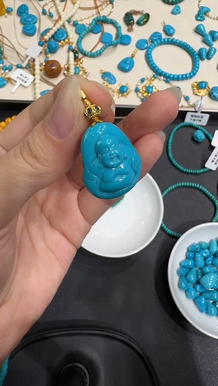 18K金镶嵌绿松石吊坠X0102-1195-172