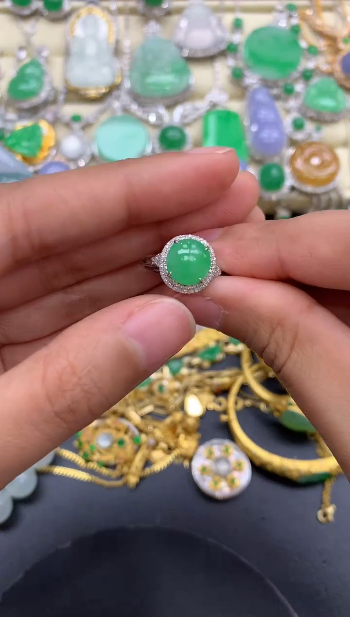 【闪购商品】翡翠戒指18K金镶嵌320-中国好珍宝