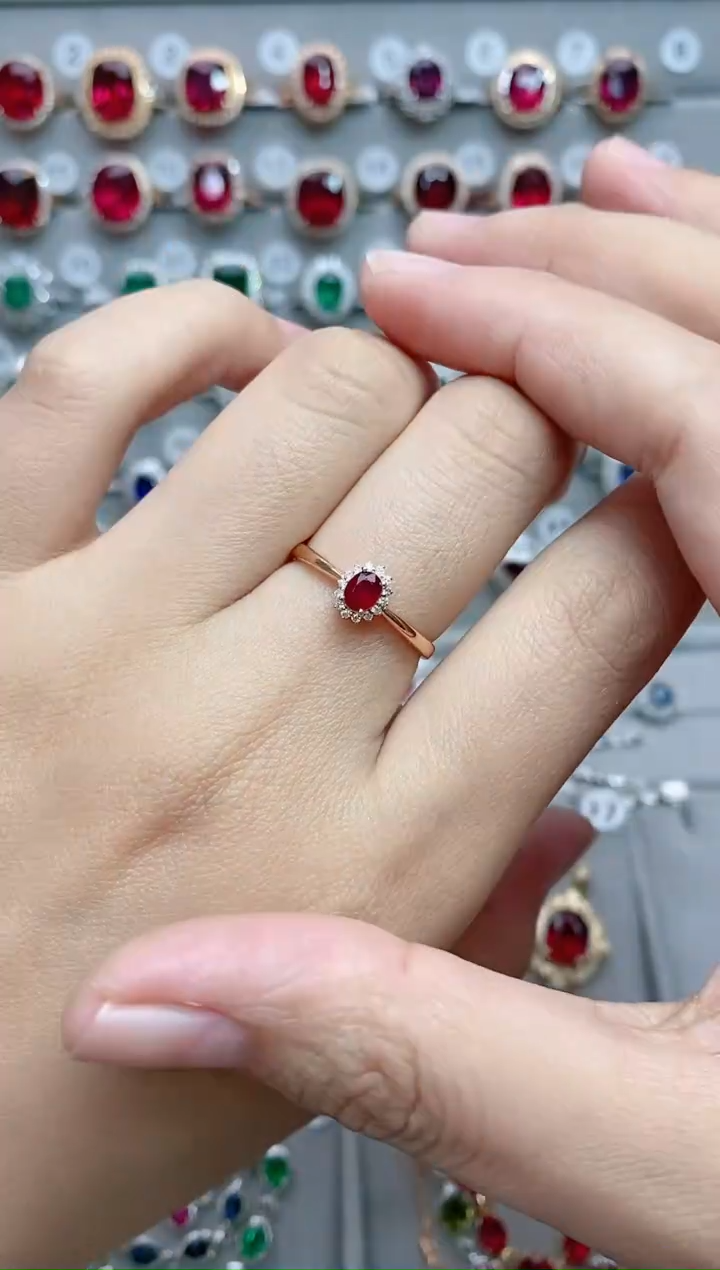 【闪购商品】红宝石18K金戒指18K金镶嵌.