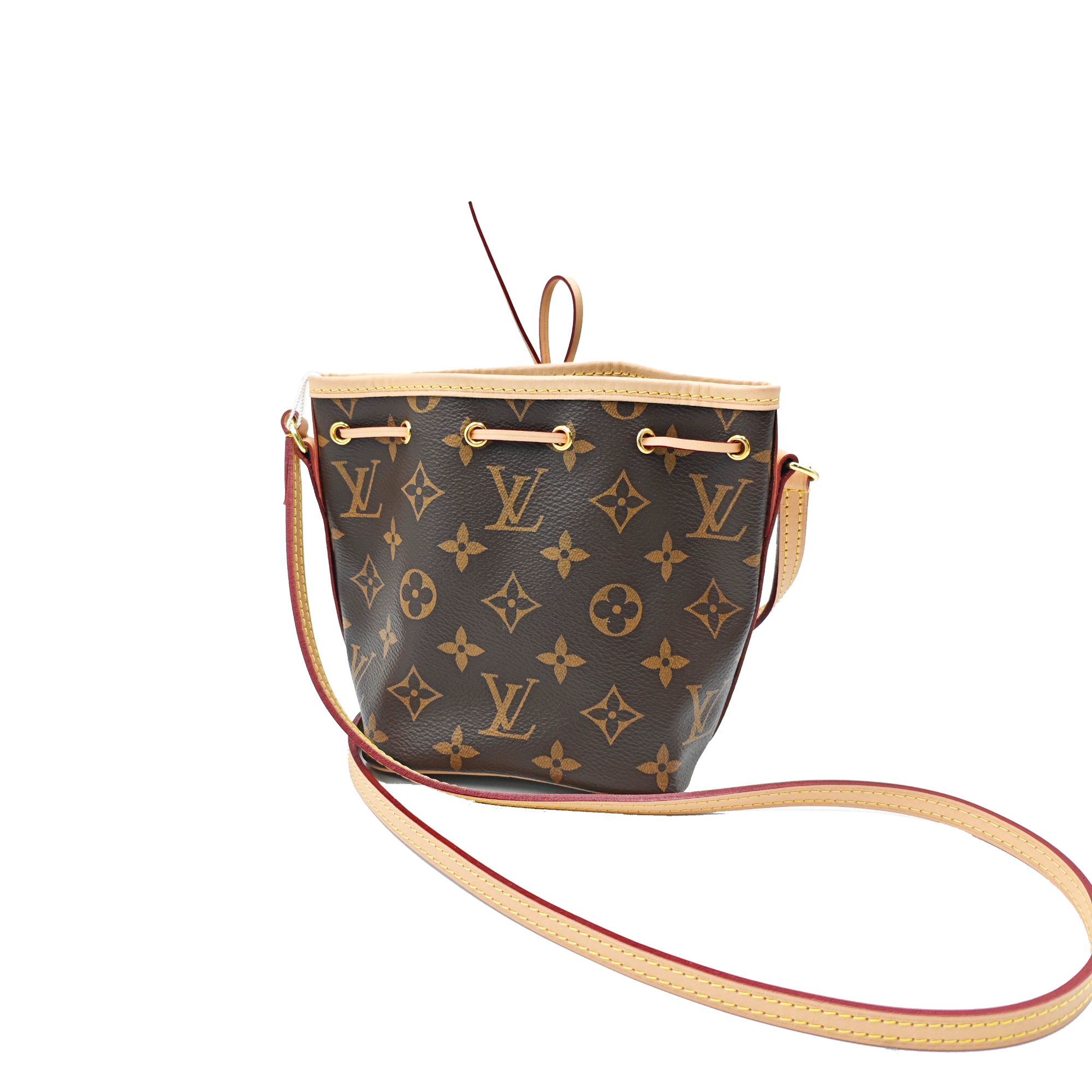 99新 LV LouisVuitton/路易威登抽绳水桶芯片款后换植鞣革自达