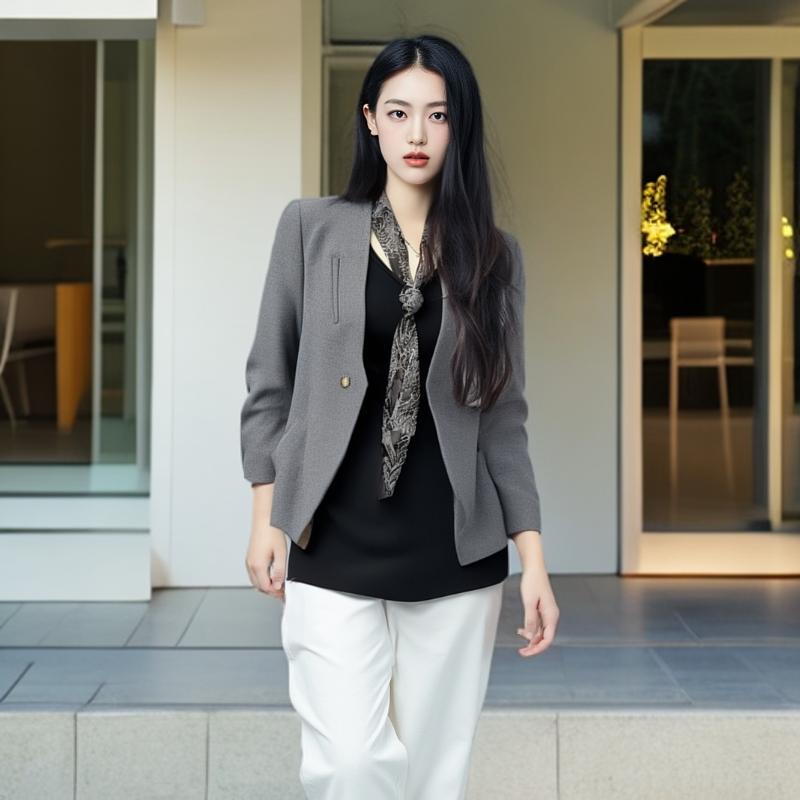 祥好服饰 时尚气质小香短款女外套 0021