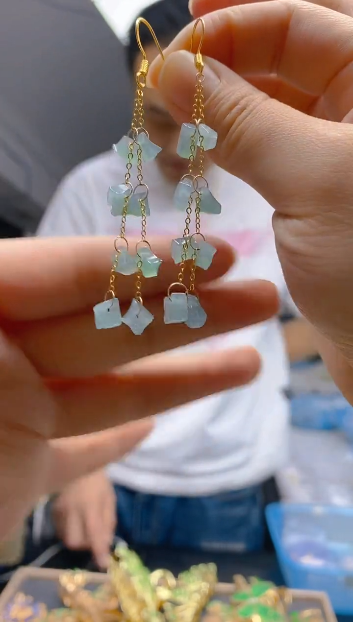 【闪购商品】翡翠耳饰合金0260翡翠耳钩