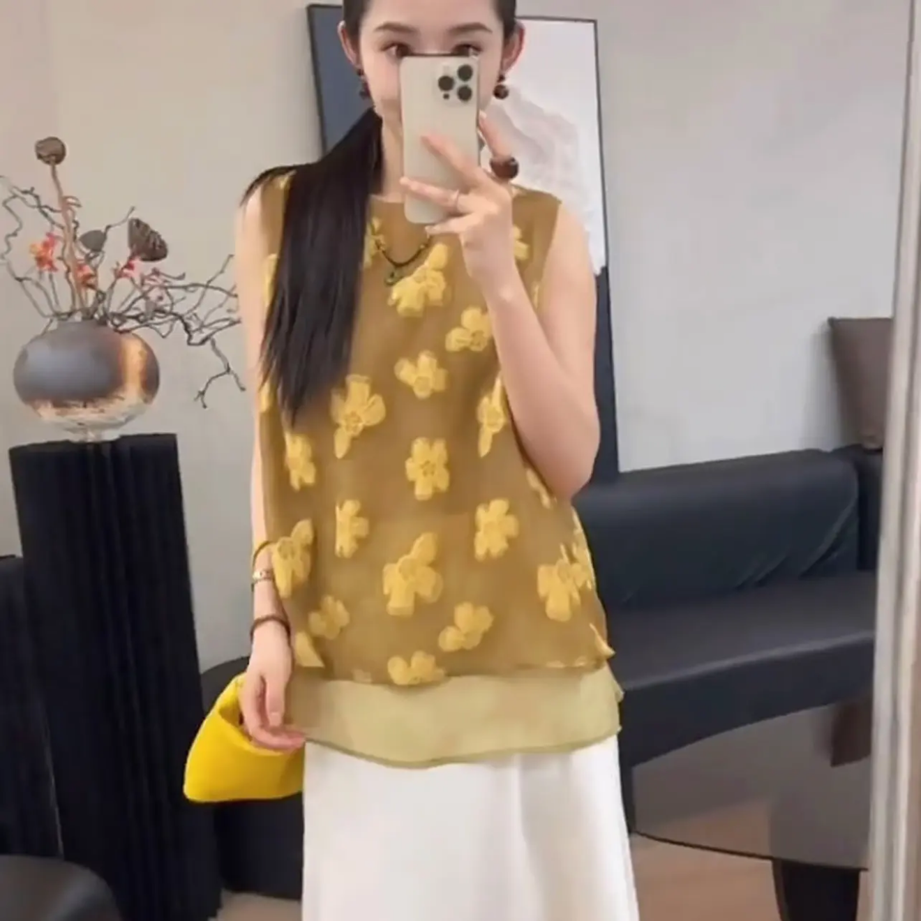 夏季新款马甲女新中式百搭洋气复古气质休闲宽松圆领