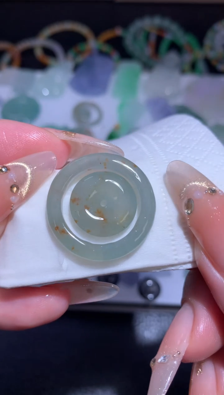 未镶嵌定制翡翠子母扣