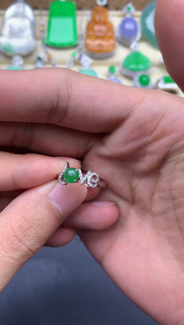 【闪购商品】翡翠戒指18K金镶嵌270--中国好珍宝