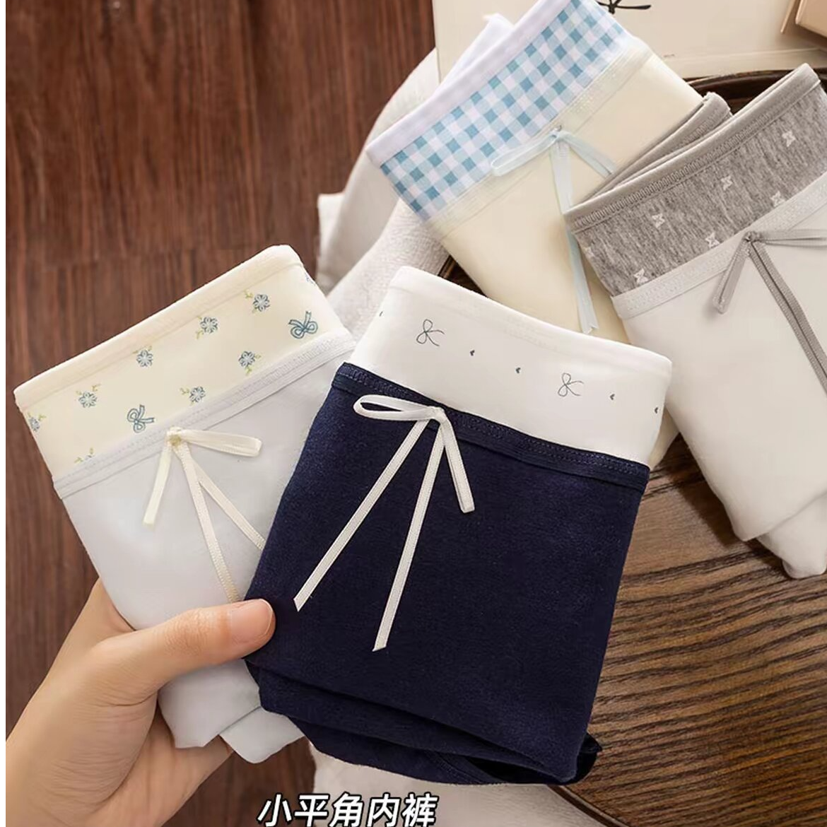 花小纤1044YW针织透气平角角裤女内裤贴身四季纯棉内裤舒适