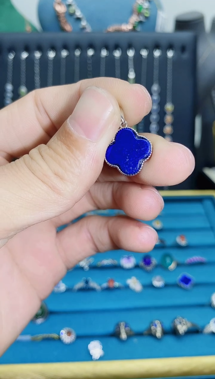 【闪购商品】青金石吊坠(不含链)银S925镶嵌1121