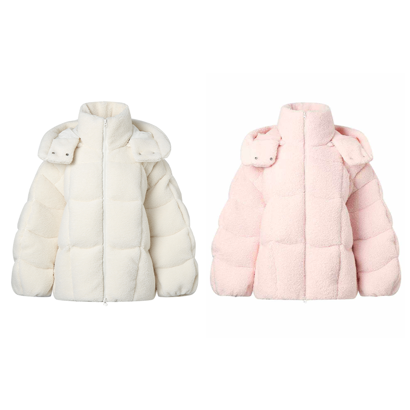 河岸家买手店YANGYUQING宽松帽子可拆卸摇粒绒羽绒服外套女25新款