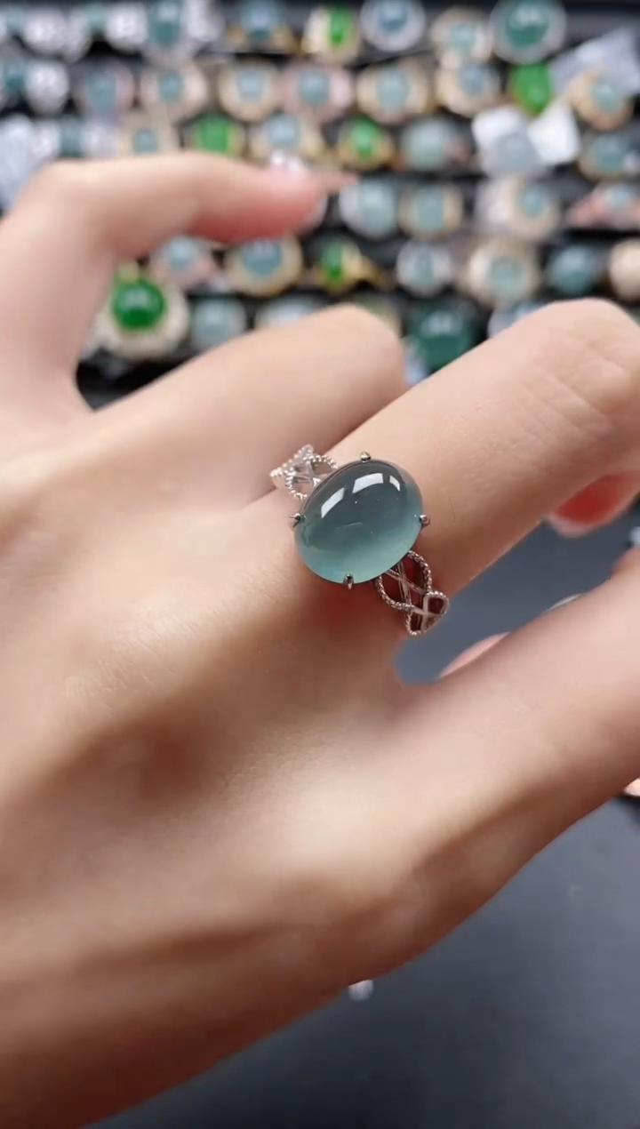 【闪购商品】翡翠戒指银S925镶嵌51151