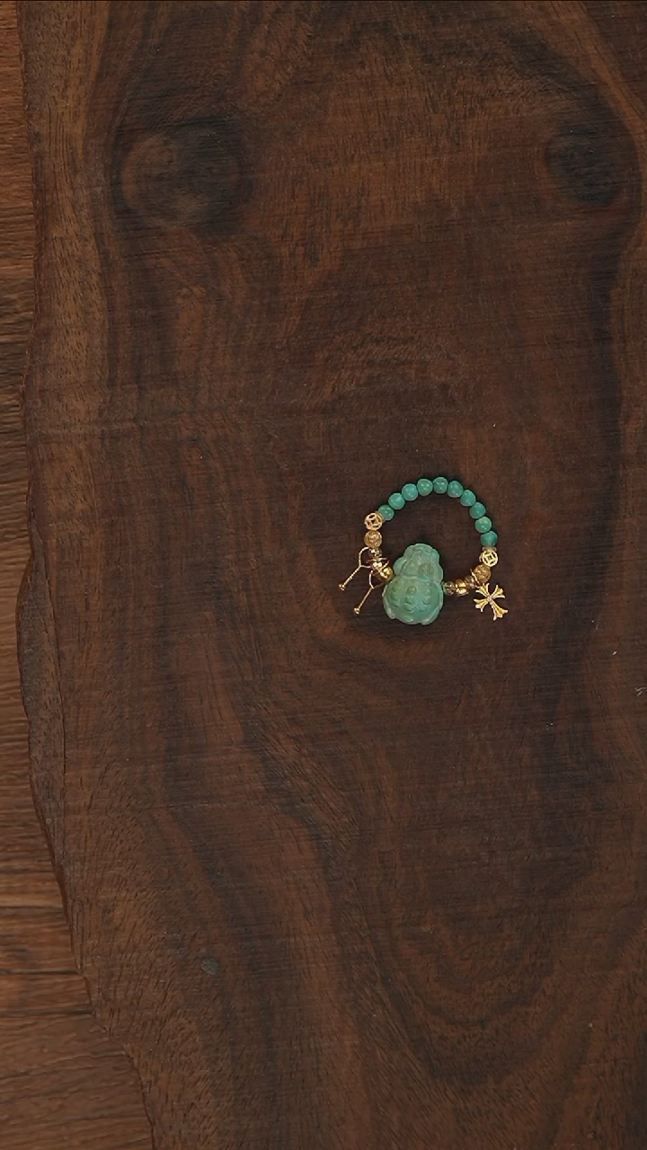 【闪购商品】绿松石戒指18K金镶嵌S1444-定制