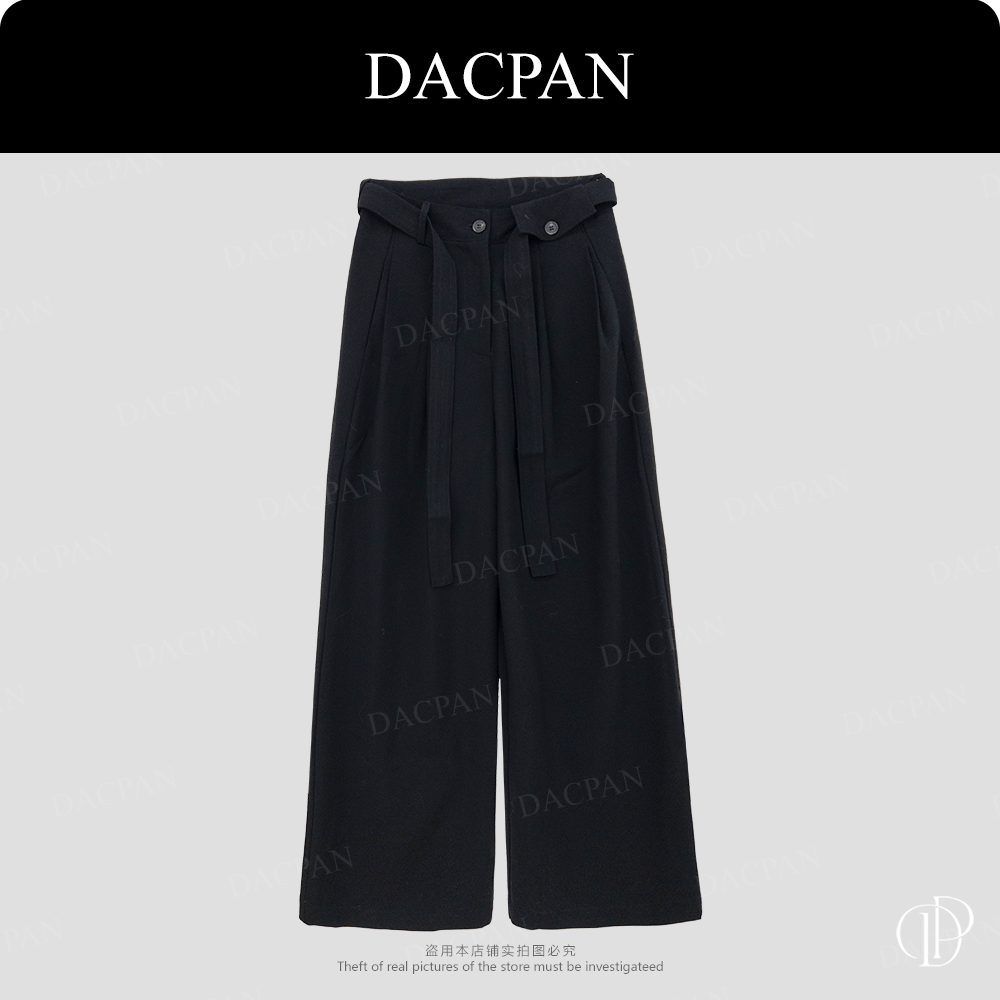 DACPAN-“腿精裤”高腰休闲阔腿西装裤 2025/盼·PP 25951