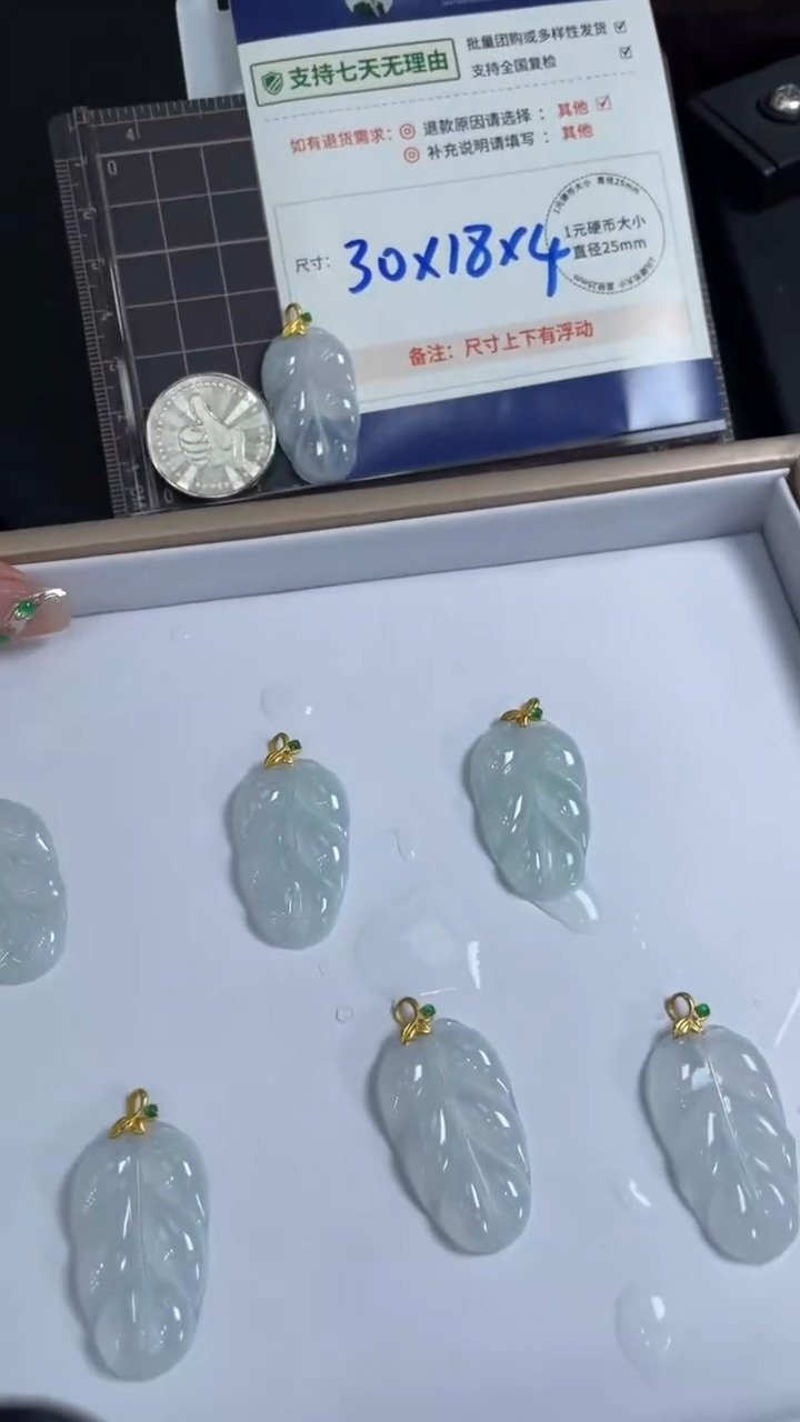 翡翠18K金镶嵌颈饰叶子配绳19/多样性发其一CP