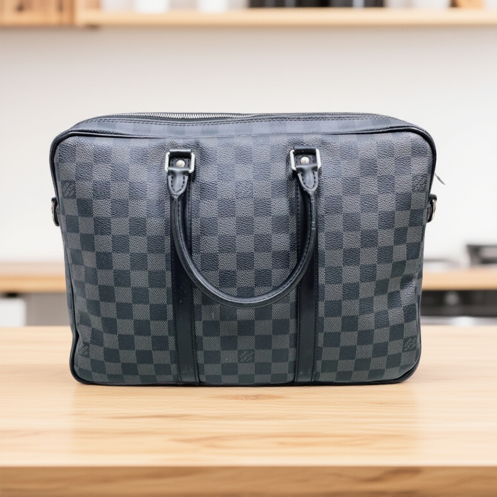 95新 LouisVuitton/路易威登  黑棋盘格手提公文包 1890 5095 
