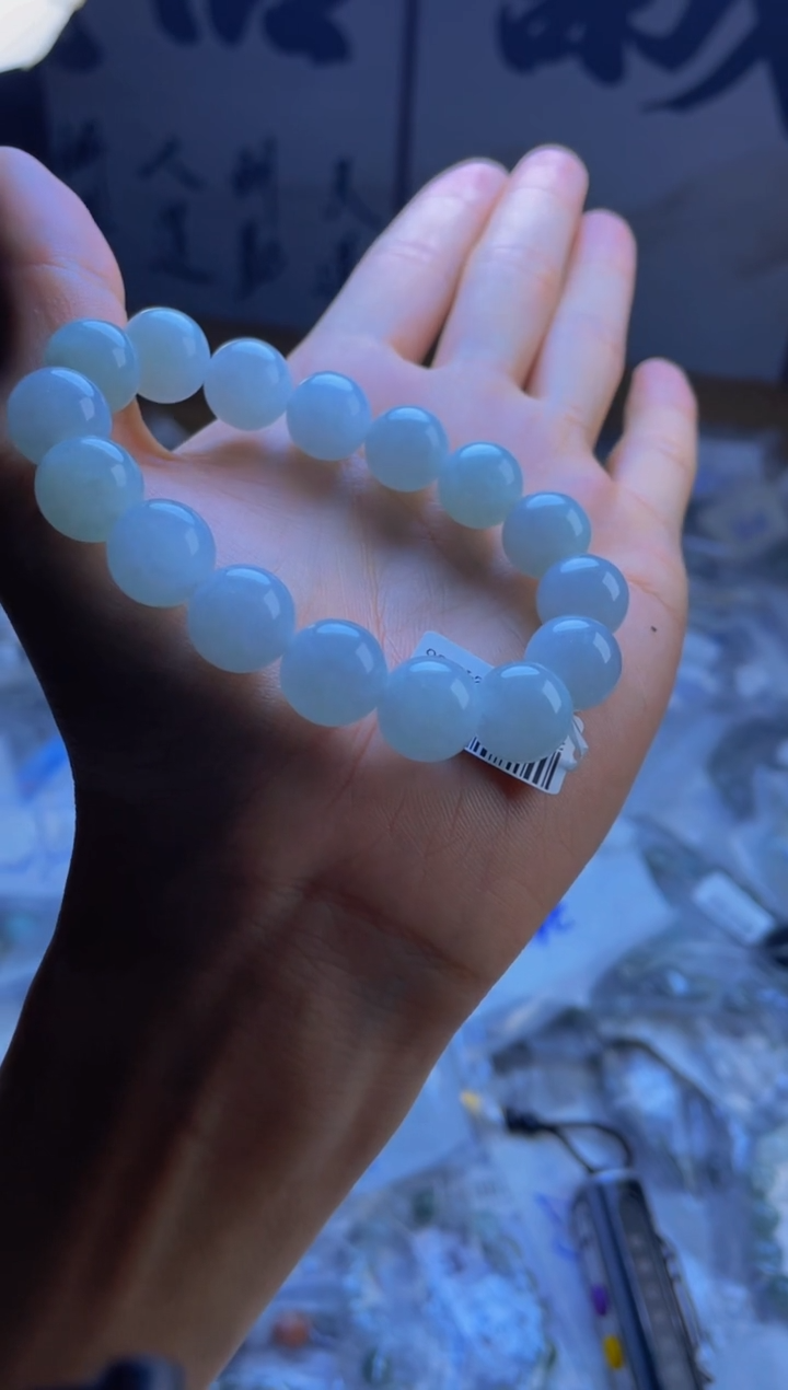 定制翡翠未镶嵌珠串13+