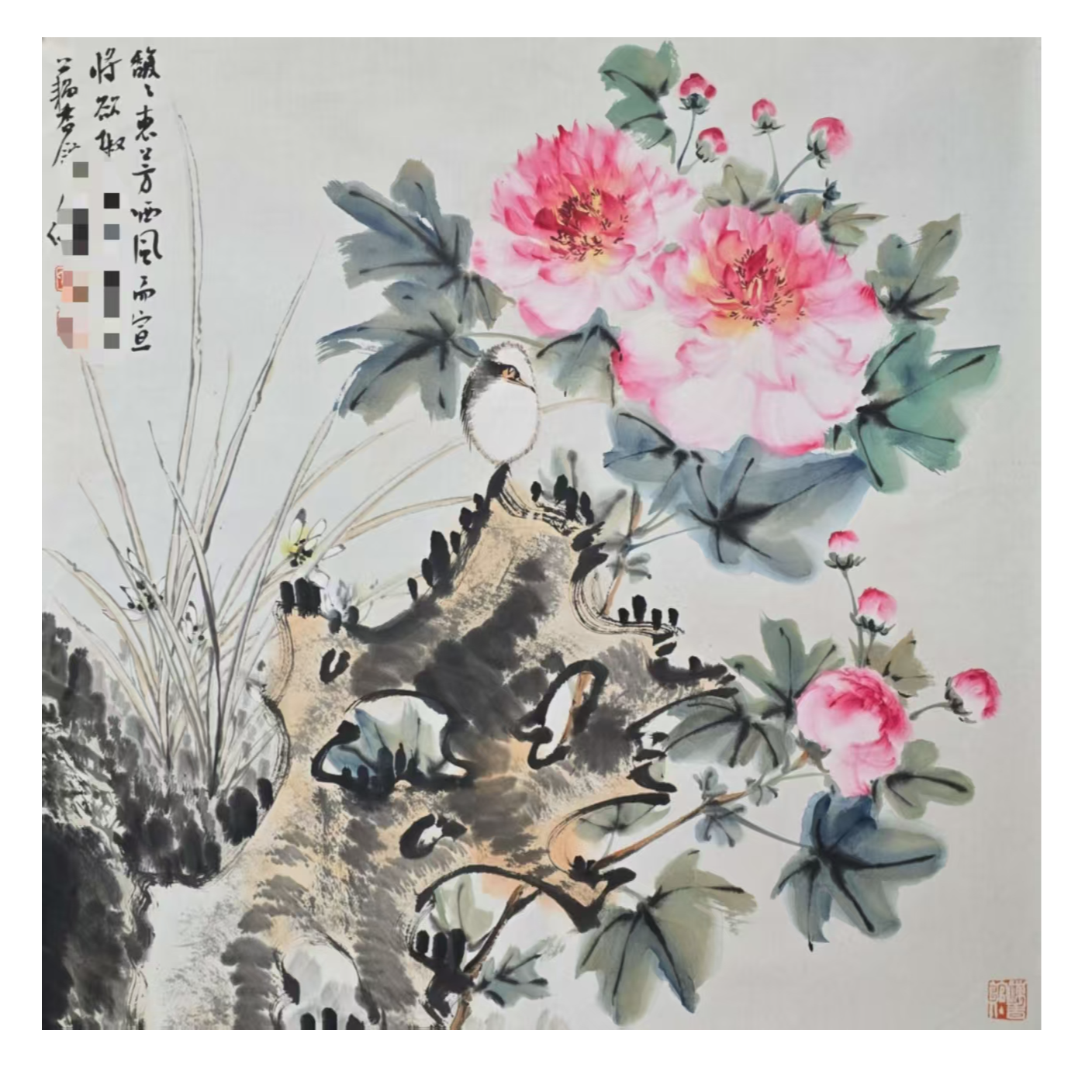 【第32场】贾老师 4.3平尺软片《花鸟》L1620 70.5*68.5