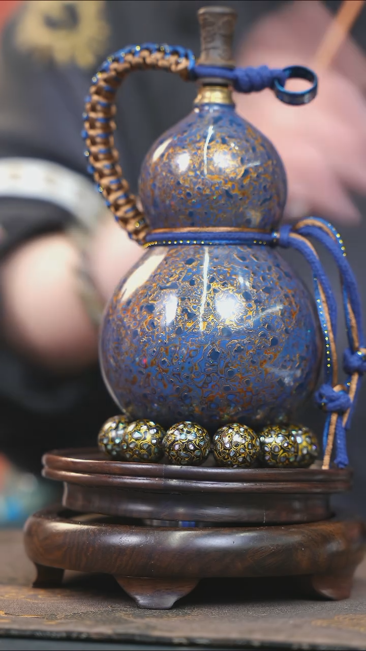 【闪购商品】YE156漆艺酒葫芦不包手串及旋转底座