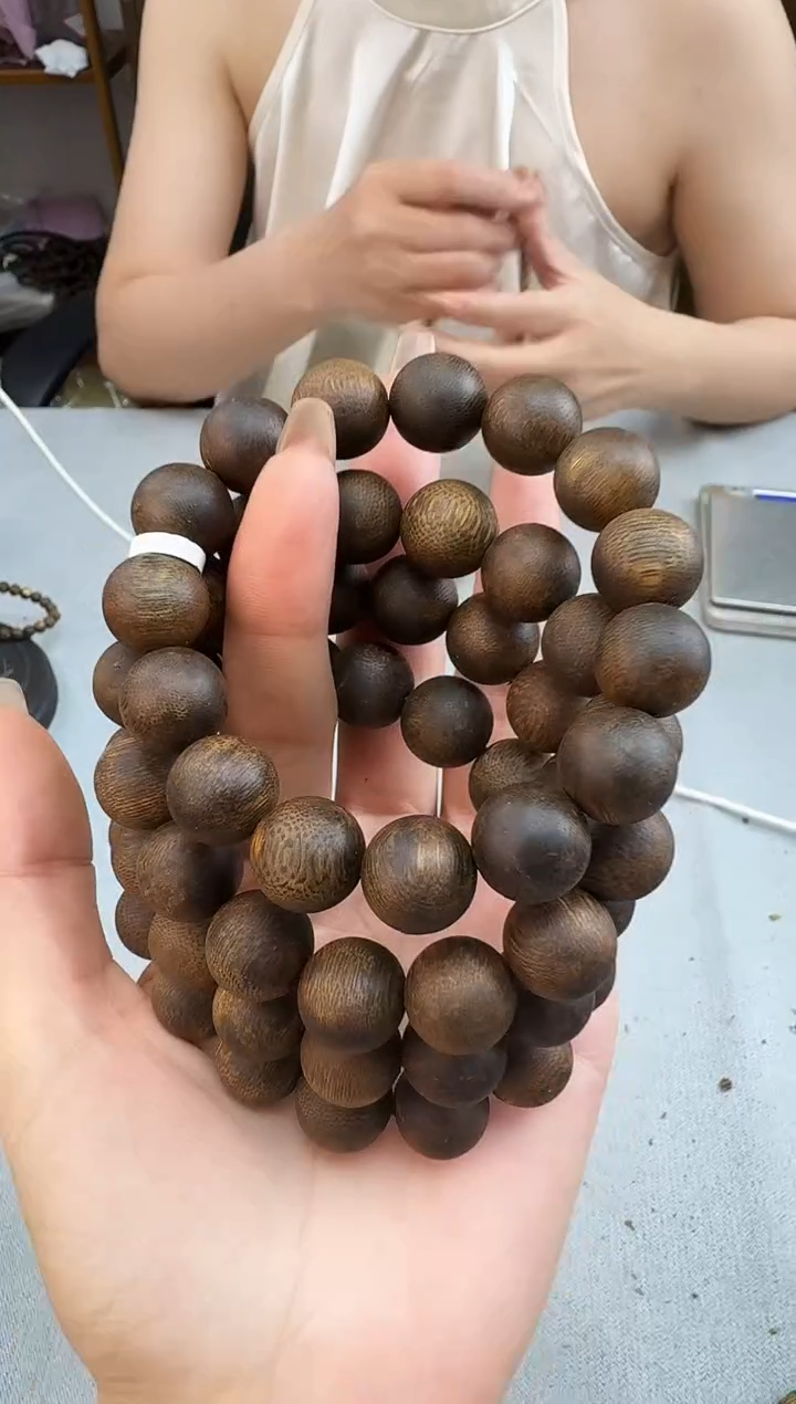 沉香手串1415张勺子圆珠单圈多样性发一