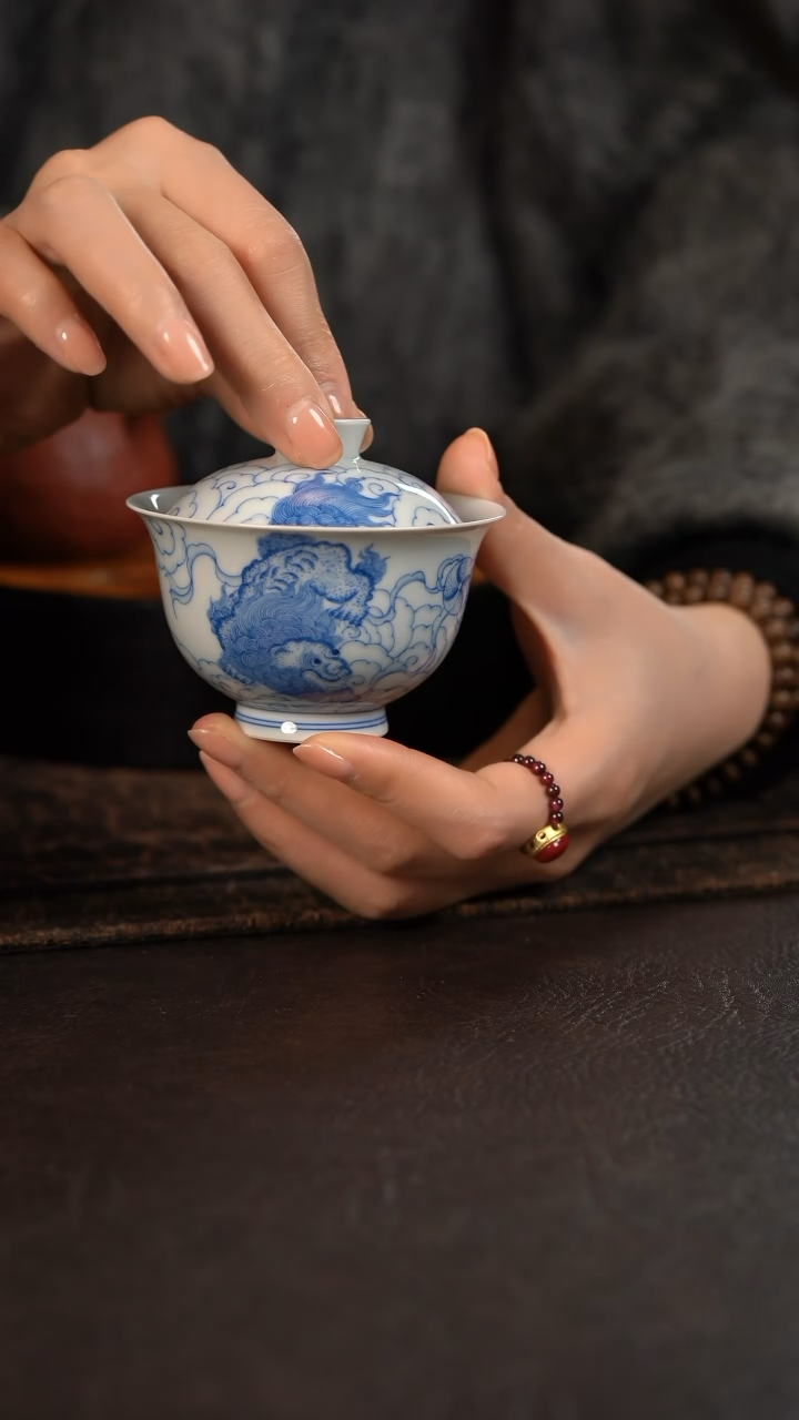 【闪购商品】杯聚澜堂绣球狮子盖碗