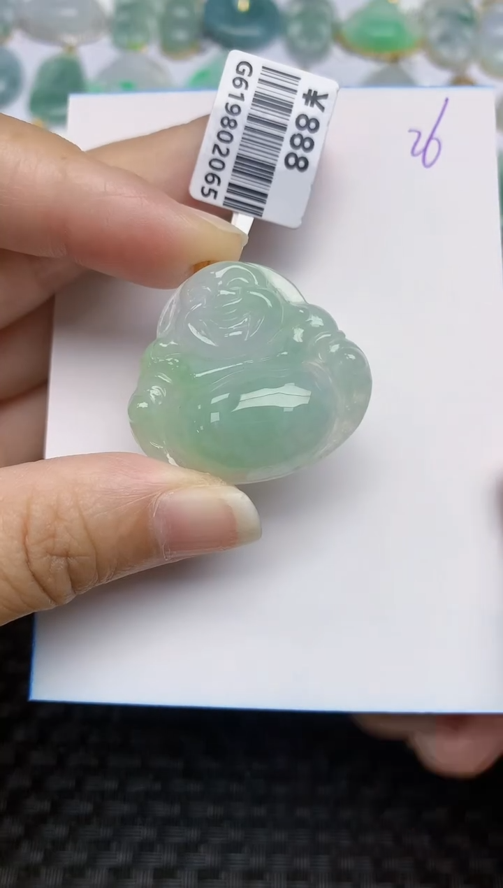 翡翠18K金镶嵌颈饰天然A货翡翠 26