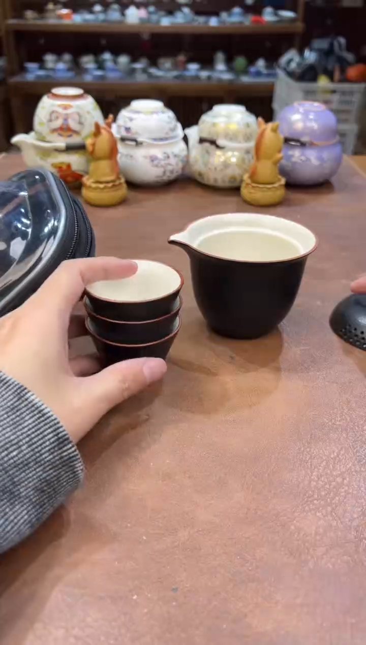 真的很便宜会开片的旅行茶具