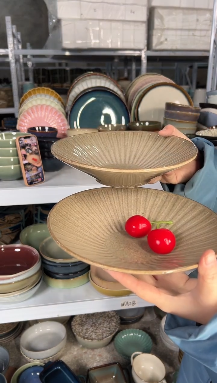 陶瓷外贸尾货瑕疵满20包邮X2深盘