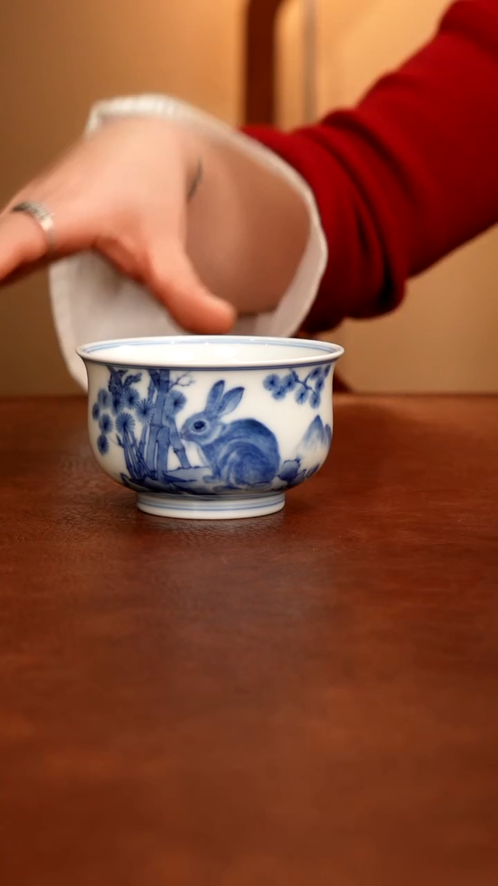 摆件陶景德镇瓷器，青花瓷手绘茶具~