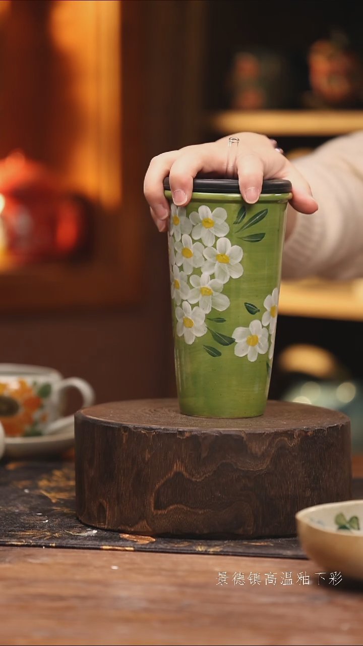 陶瓷景德镇高温釉下手绘陶瓷@L107@