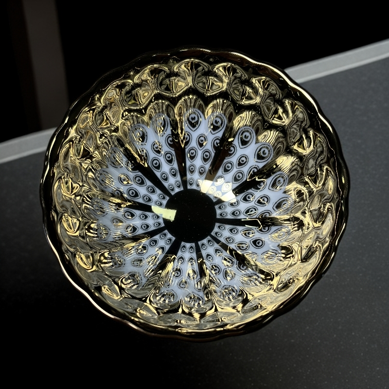 手工茶器 金玉满堂【孔雀眼】裸杯