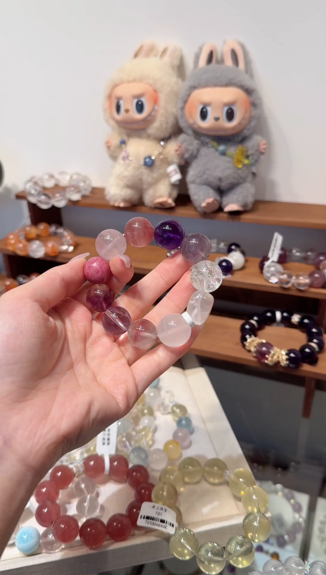 水晶手串未镶嵌拍4单发一串 多样性发货