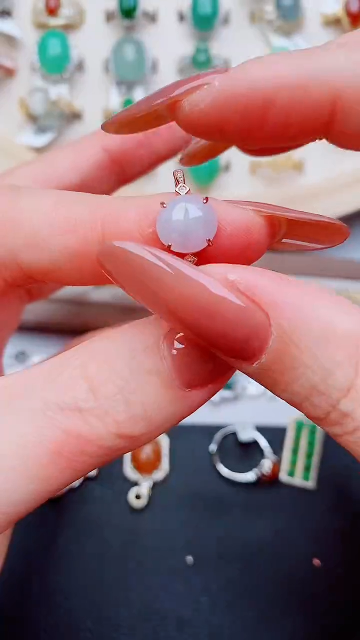 银S925镶嵌戒指翡翠...